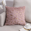 Double-Sided Soft Throw Pillow Cover Square PV Plush Pillow Cases Gold Stamping Feather Decorative Pillow Cushion Cover